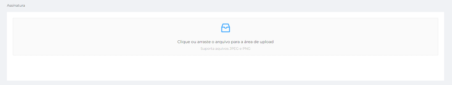 user assinatura upload